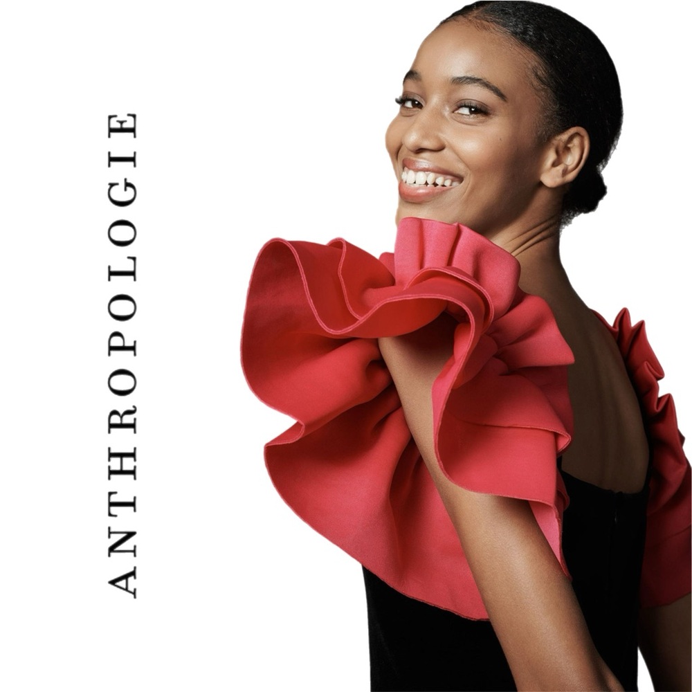 Anthropologie HAIL UFO Tiered Ruffle Sleeves OS